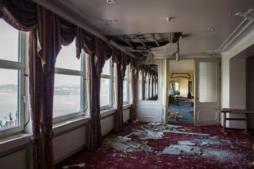 Flooded living room cleanup in Los Angeles