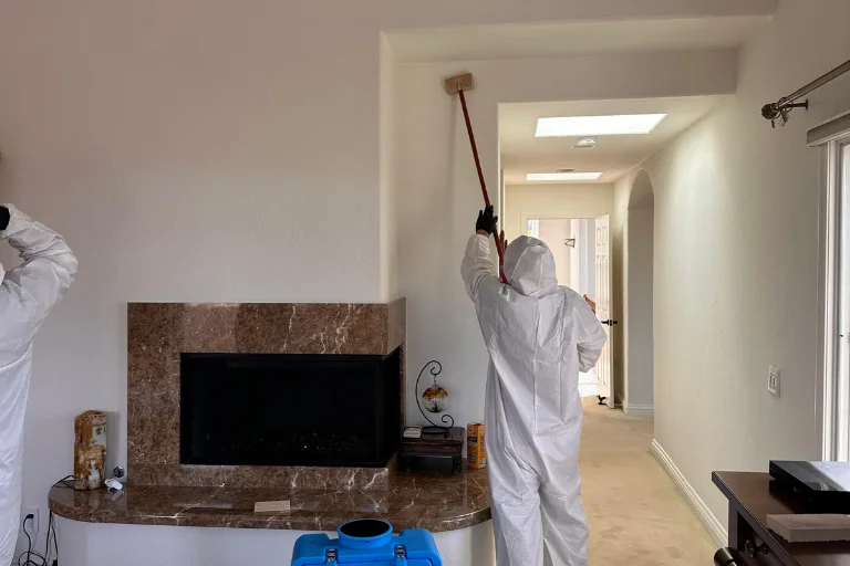 Structural drying underway in a Beverly Hills living room