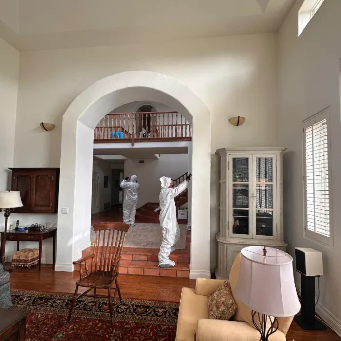 ASAP Water Damage Restoration technicians working inside a Glendale, CA home